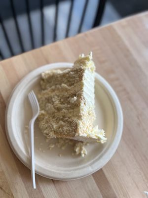 Vegan 3 layer coconut cake  at New Moon Vegan in Batavia