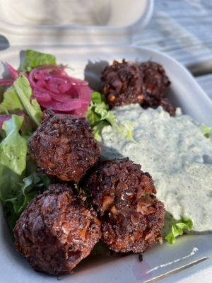 Sweet potato falafel bowl (traditional) at Beans & Greens - Food Truck in Fredericksburg