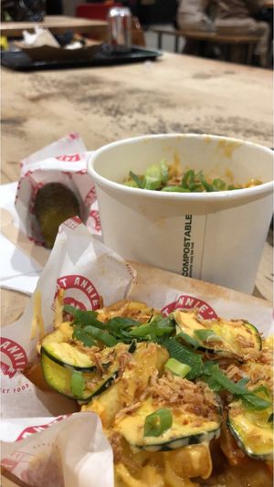 Dill pickle, fries, Mac ‘n’ cheese  at Fat Annie's in Leeds