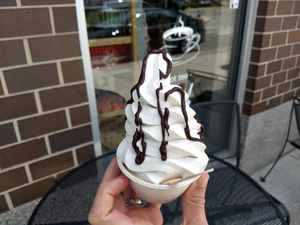 Horchata with a spicy chocolate drizzle at Cold Truth in Detroit