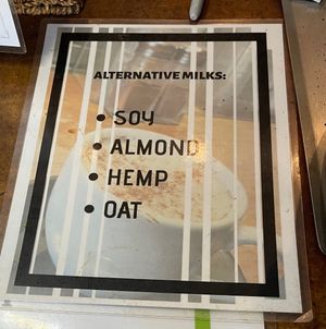 Vegan mylk options  at Astoria Coffeehouse & Bistro in Astoria