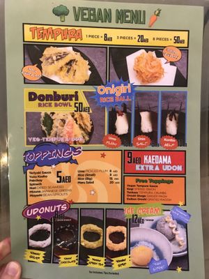 Vegan menu #Veganuary at Maru Udon Restaurant in Dubai