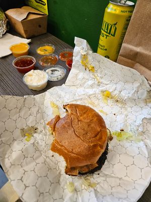 Great burgers at Fat Boy's Vegan Burgers in Brooklyn