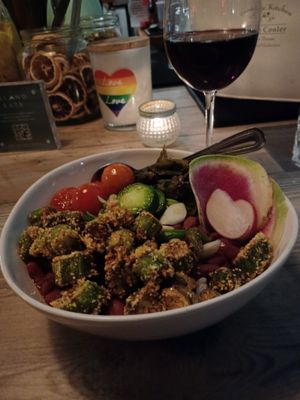 Red beans bowl at The Pawnee House in Oak Bluffs