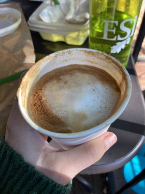 Soy cappuccino  at Brewing Good Coffee Company in Washington