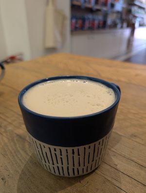 London fog oat latte at Bird & Blend in North London