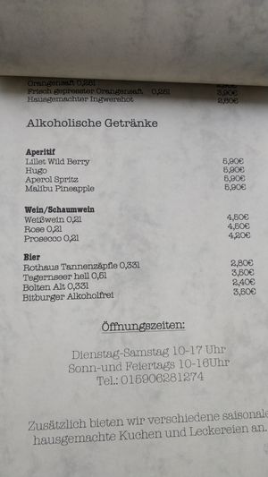 Menu 7 at Café Geschwisterherzen in Krefeld