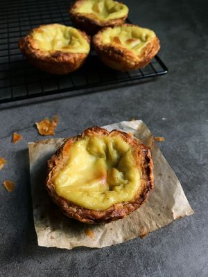 .vegan egg tart at Not Your Mama in Ho Chi Minh City