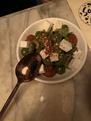 Olives and feta  at Soda Club in New York City