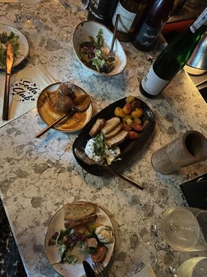 Arugula salad, Arancini and Herbed Ricotta .  at Soda Club in New York City