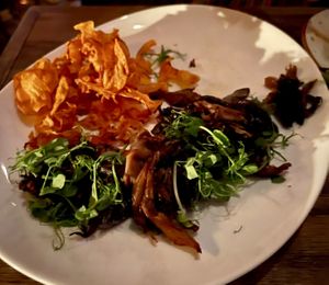 Fiochetti with corn and maitake  at Soda Club in New York City