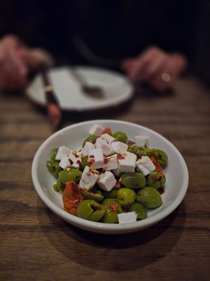 Olives (looks ok but tastes amazing) at Soda Club in New York City
