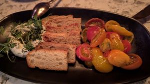 Starter -- build your own focaccia with ricotta at Soda Club in New York City