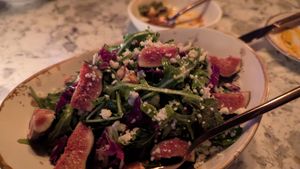 Fig salad with blue cheese at Soda Club in New York City