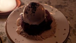 Really good date cake at Soda Club in New York City