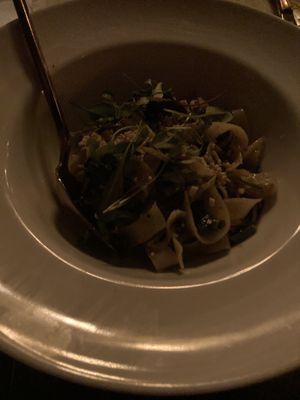 Tagliatelle lemon nori sauce with broccoli rabe  at Soda Club in New York City