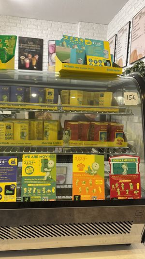 They have a big selection of Smiski figurines  at Calm Coffee in Berlin