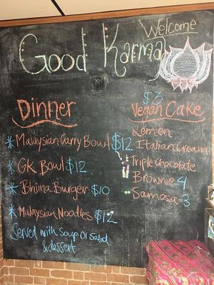 Night Menu at Good Karma Cafe in Gulfport