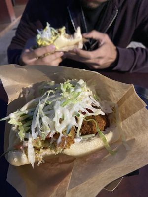 Falafel bao bun at Thess Bao in Thessaloniki