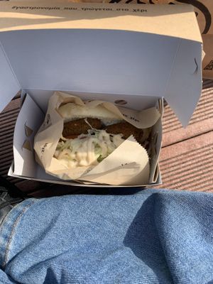 Falafel bao  at Thess Bao in Thessaloniki