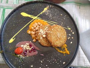 Quinoa and kale burger at Bookeria in Rovinj