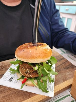 Veg Burger at Bookeria in Rovinj