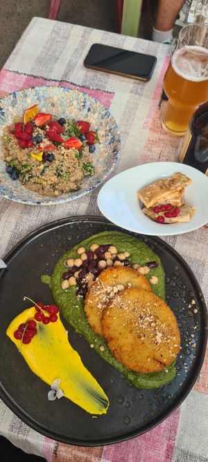 Two vegan options. Very delicious at Bookeria in Rovinj