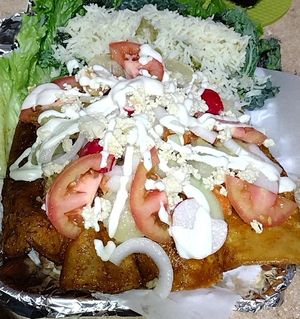 Vegan chicken enchiladas 🤤 at Nacho's Vegan Food in San Bernardino