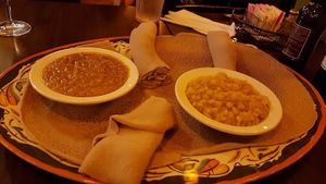 Amazing injera at Dilla Ethiopian restaurant in Minneapolis