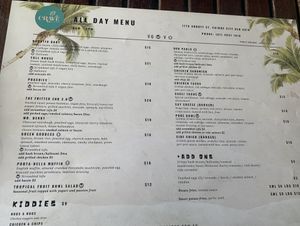 Menu  at Crave Cairns in Cairns