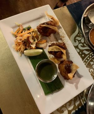 Onion & sweet potato pakora  at Indian Summer in Brighton