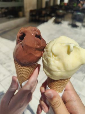 Vegan chocolate, and pineapple at Ela's in Split
