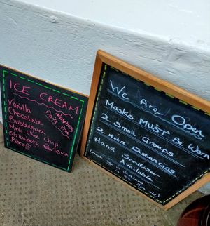 Ice cream menu at Star Rock Shop in Kirriemuir