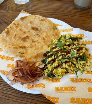 Masala tofu and paratha (special)  at Sabzi in Edinburgh
