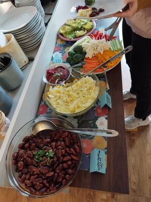 The salad options at Sattva Vegan in Vienna