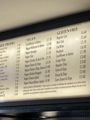 Incredible options!   at Beachcliff Fish & Chips in Penarth