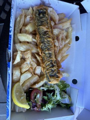 Small to-fish n’ chips  at Beachcliff Fish & Chips in Penarth