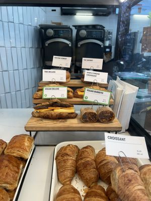 Food case at Gregory's Coffee - 6th Ave in New York City