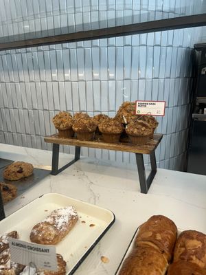 Food case at Gregory's Coffee - 6th Ave in New York City