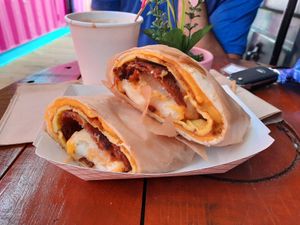 Breakfast burrito at Lokales in Bayamon