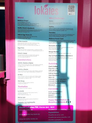 Menu at Lokales in Bayamon