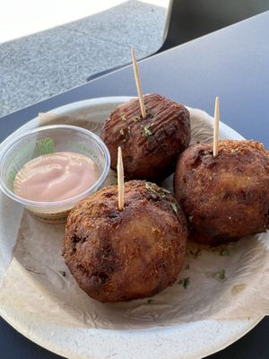 Plantain and Impossible burger croquettes  at Lokales in Bayamon