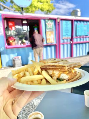 Chicken waffle breakfast sandwich  at Lokales in Bayamon