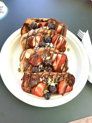 French toast with hazelnut drizzle   at Lokales in Bayamon