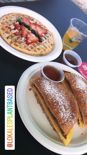 Waffle and french toas sandwich  at Lokales in Bayamon