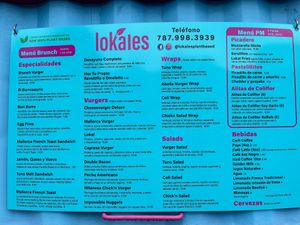 Updated menu as of April 2023 at Lokales in Bayamon