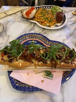 Smokey scrambled tofu and Garsonka baguette  at Kazik in Amsterdam