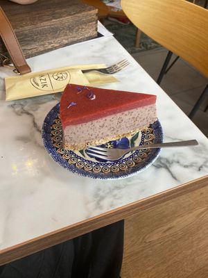 chia cashew sernik (cheesecake)   at Kazik in Amsterdam