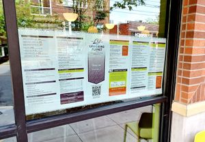 Window menu at Laughing Planet Cafe - 21St Ave in Portland