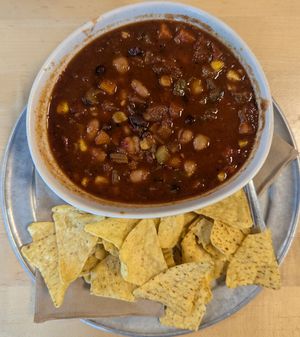 House-made Vegan Chili at Laughing Planet Cafe - 21St Ave in Portland